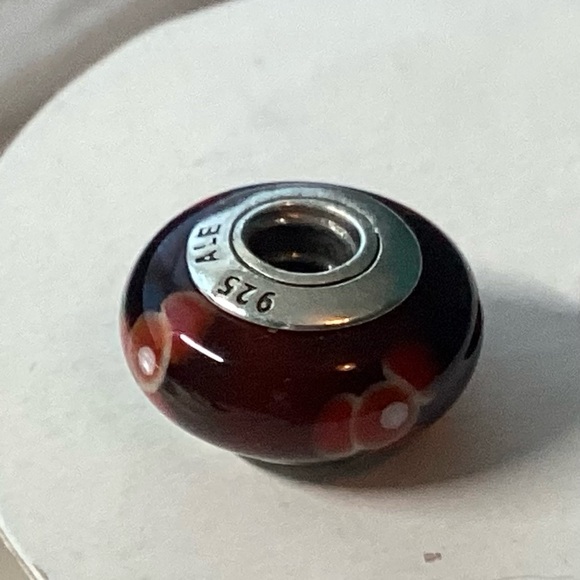 Sterling Red Murano Glass Charm - Picture 3 of 6